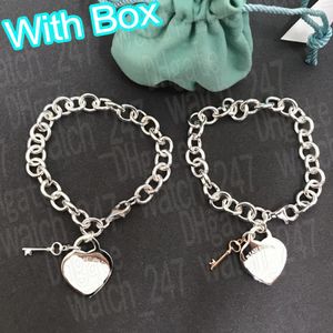 Designer Luxury Bracelet designer heart jewelry key shape necklaces bracelet S925 for party Platinum jewellery Valentine's Day Christmas gift wholesale with box