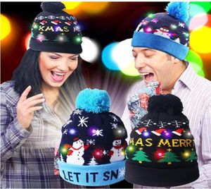 LED LED UP قبعة قبعة متماسكة الأضواء الملونة عيد الميلاد للجنسين الثلج CAP9991462