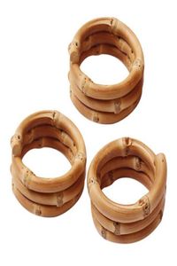 Servettringar Luda 12 Pack Home Dinner Table Serviette Buckles Eyecatching Round Bamboo Husk Decoration for Wedding5700124