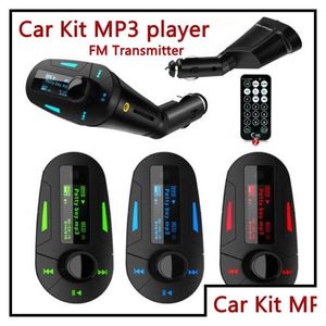 Áudio do carro 3 cores Kit Mp3 Player Transmissor FM sem fio Transmissor de rádio com USB Sd Mmcadd Controle Remoto Dhs Drop Delivery Mobil Dhtxl