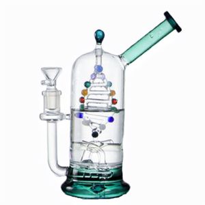 Huvudglasbongs vattenpipa/mini 6 tum Hereditary Double Helix Kinetic Spinning Perc Dab Rig Bong Water Pipe