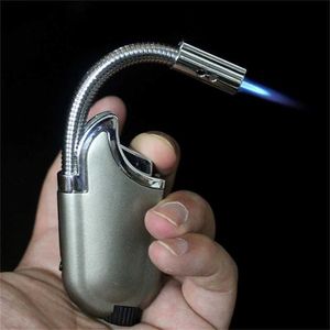 Airbrush Portable Jet Lighter Windproof Bendable Cigar Butane Kitchen Outdoor Blue Flame Torch No Gas