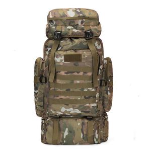 80L Multi-function Bags Waterproof Camouflage Tactical Backpack Large Capacity Men's Army Backpacks Camping Backpack Outdoor Mountaineering BagHKD230627 62L0