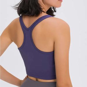 Racerback Yoga Tank Top with Padded Bras Gym Clothes Women Camis Sports Bra Underwear Vest Running fashion Fiess Shockproof Tee 688ss