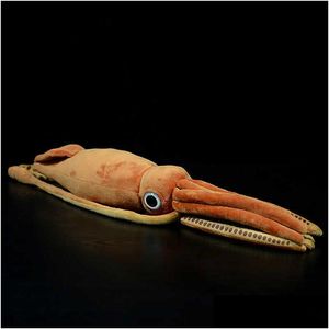 Stuffed Plush Animals 130Cm Cute Nt Squid Toy Atlantic Doll Simation Real Life Architeuthis Dux Soft Kids Gift Q0727 Drop Delivery Otmdu