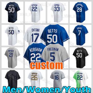 50 Mookie Betts 17 Shohei Ohtani Baseball Jersey 5 Freddie Freeman Dodgers Clayton Kershaw 33 James Outman 16 Will Smith Los Angeleses Walker Buehler Mike Piazza 22 21