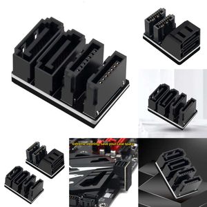 New 2 SATA 7Pin Male To Female Converter Plug and Play Up Angle SATA 7Pin Adapter for Motherboard Desktop for Computer SSD HDD