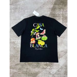 カサブランカピュアコットン短袖ホワイトTシャツサマーフルーツプリントスポーツデザイナーTEES男性と女性カサブラントップス