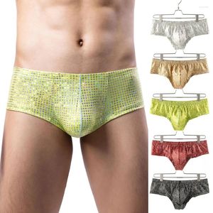 Mutande da uomo Mutandine Intimo Uomo Bikini Solido Boxer Cueca Sexy Paillettes Boxer Mini Tronchi U Pouch Gay