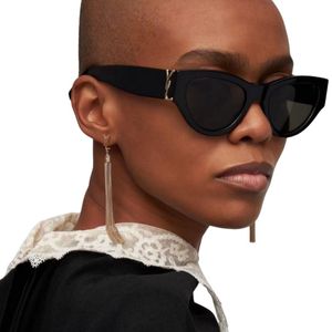 Luxury Ysly Solglasögon för kvinnor Y SL Glasses Cat Eye Sun Glasses Designer Män Eglaslasses Mirror Lunette Shades Overdimensionerade damer Frame 64RL#