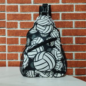 Pacotes de dia de vôlei personalizados Nylon Sports Sling Sags com alça de ombro ajustável Bolsa de ombro ao ar livre Domil9060