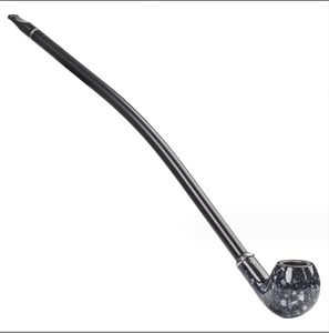 Курительные трубки Длинная изогнутая трубка для чтения, трубка для табака с длинной ручкой, имитация мрамора, мужская подарочная коробка с фильтром, 40 см