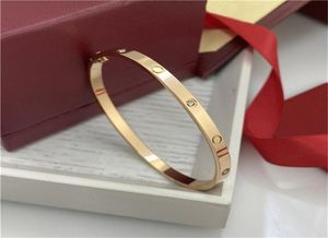 Tunna titanstål Kvinnor Män älskar skruvarmband Bangles Silver Rose Gold Skruvar Skruvar Nagel Bangle Designer Armelets Coupl9133676