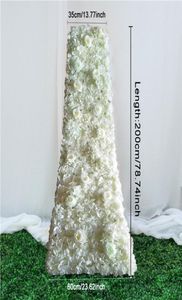 200 cm Anpassad DIY Bröllopsbord Runner Floral Backdrop Decor Slå blommor Row Arrangement Supplies Artificial Flowers Party2328613