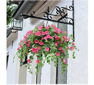 62cm 25 heads Artificial Flower Morning Glory Fake Silk Hanging Plant Vine Simulation Wall Garland Wedding Home Party DIY Decor9286473