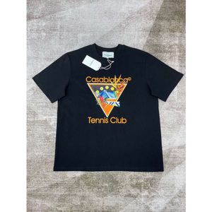 Casablanca Tenni Club Designer T-shirty Pullover Letter Triangle Wzór drukowany biały krótkie rękawowe koszulki Casablanc Bawełniane koszulki