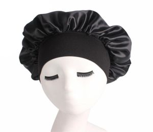 Longo cuidados com o cabelo feminino moda cetim gorro boné noite sono chapéu de seda cabeça envoltório chapéu de sono bonés de perda de cabelo acessórios 9709291