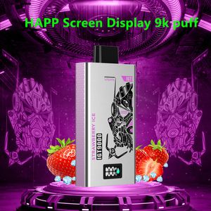 Original Happ Bar E Cigarett IGT9000 9000 Puffs 10 Flavors 500mAh 2% 5% Rechargable Battery 14ml Device Vape Pen Mesh COIL Big Vape Disposonble Screen Display