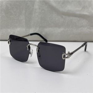 selling vintage sunglasses rimless lens braided chain and chain buckle temple glasses business fashion avant-garde uv400 light dec2035