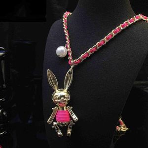 Pendant Necklaces Auspicious Jade Rabbit Fashionable Personalized Adjustable Length Temperament Rabbit Necklace