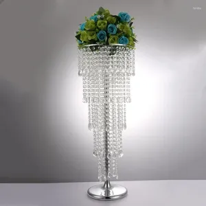 Fontes de festa 10pcs 100cm de altura peça central de casamento de cristal acrílico suporte de flores lustre guirlandas decoração decoração de mesa de recepção