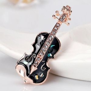 Broches bonito menina simples pinos personalidade guitarra violino pintado escudo liga corsage para mulheres moda jóias acessórios