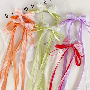 Hair Accessories Children Bowknot Ribbon Hairpin Girls Sweet Clips Long Side Styling Tools Women