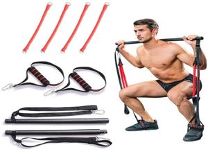 Resistance Bands Portable Home Fitness Gym Pilates Bar System Full Body Building Workout Equipment Training Kit Sports exercise9459786