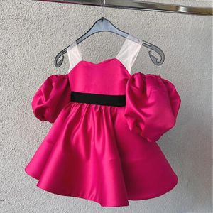 Vestidos da menina bebê menina vestido rosa criança elegante 1ª festa de aniversário princesa vestido de baile crianças noite para meninas trajes de casamento 231211