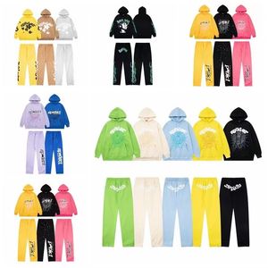 Terler Jogging hommetech eşofman Joggers erkek tasarımcı sweatshirts 2023 yeni gökyüzü mavi sp5der hoodie erkek kadın 1 hip hop genç haydut örümcek kapüşonlu 5555