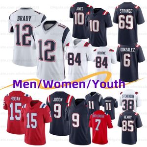 Elliott Ezekiel Matthew Judon Camisa de futebol Branco Vermelho Preto Mike Gesicki Rhamondre Stevenson Gonzalez Tom Brady Mac Jones Juju Smith-schuster Kendrick Bourne