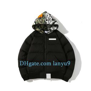 Mens designer coats down jacket Black Puffer jacket Fiberfill wadded jacket camouflage style Outerwear Plus Size 3XL winter thickening overcoat streetwear BPC9