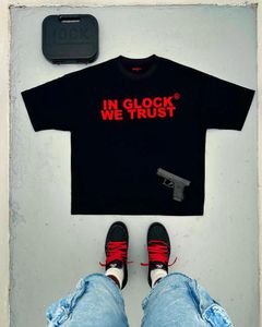 남성용 T 셔츠 Y2K 셔츠 남성 Haruku 힙합 IN We Trust 그래픽 프린트 라운드 넥 면화 대형 Tshirt 고딕 짧은 슬리브 탑 캐주얼 짧은 슬리브 Tshirt