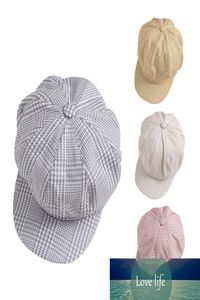 Moda Berretto Femminile Piatto Autunno Inverno Primavera Cappelli per le donne Berretto ottagonale Cappello da pittore Vintage Inghilterra Artista Plaid Factory 1158272