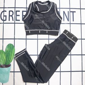 Letter Webbing Women Tracksuits Yoga Outfits Fashion Lady Sport Wear Fitness Shorts Vest Running Leggings 2PCS Set