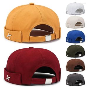 Berets moda vintage beanie chapéus homens mulheres inverno outono hip hop chapéu streetwear brimless all-match quente curto boné atacado