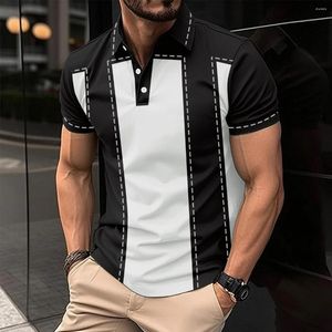 Herren Polos Sommer Casual Kurzarm Poloshirt Büro Mode Druck T-Shirt Atmungsaktive Kleidung Top