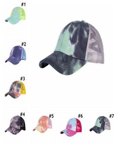 Tieb barwnik kucyk baseball czapka baseballowa Crisbback Hip Hap Hats Summer Mesh Trucker Hat Ochrona przed słońcem Caps OOA83284542922