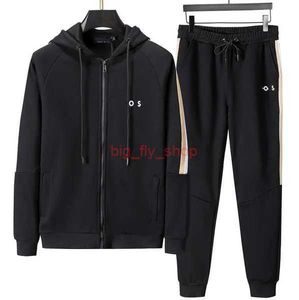 Boss Mens Felpa con cappuccio da uomo Tute Autunno Inverno Abbigliamento sportivo da uomo Capispalla Two Bosses Jogger Set Giacca e pantaloni Casual Uomo Palestre in rilievo 2 G0K2