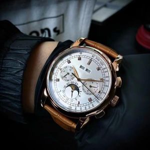 5970r reloj 슈페리어 남성 고급 자동 기계적 복제 시계 43mm 다중 기능성 고급 나이트 글로우 방법 사파이어 유리 비즈니스 크리스마스 크리스마스 탑 몬트 레스