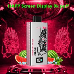 happ bar vapes descartável puff 9k 9000 Puff 9k vape desechable 2% 5% tela pré-preenchida recarregável e cigarro