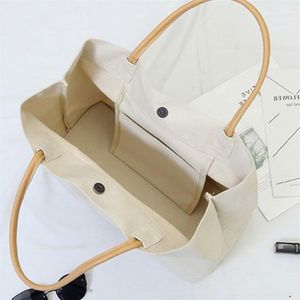 Kvinnans stora shoppingväska Summer White Casual Totes Jumbo Canvas Totes Beach Shoulder Bag 200919251i