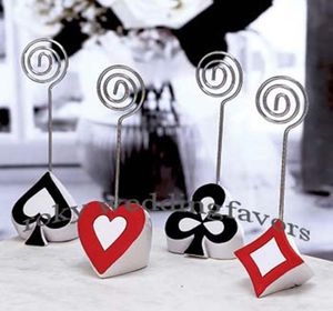 12PCS Poker Temat Place Posiadacze karty Party Favours Prezenty ślubne stół