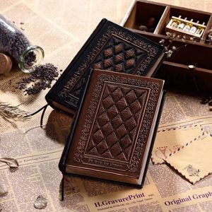 European Retro Embossed Imitation Leather Notepad Three-dimensional Cover Ultra-thick Blank Sketch Notebook Office Record Book