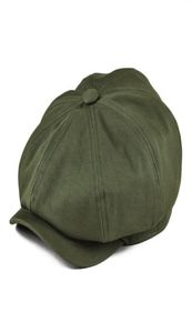 BOTVELA Berretto da strillone Men039s Cappello in twill di cotone a otto pannelli Women039s Baker Boy Caps Retro Grandi cappelli grandi Maschio Boina Green Bere8553209