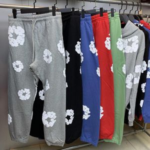 Calças masculinas Harajuku Full Kapok Espuma Impressão Pulôver Fleece Sweatpants para Homens e Mulheres Reta Baggy Y2K Corredores Suor Oversized