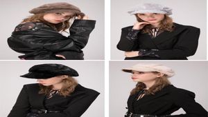 Suporte foco feminino pele sintética taxistas gatsby newsboy chapéu boné senhoras moda elegante inverno quente térmico preto marrom bege cinza 9264203