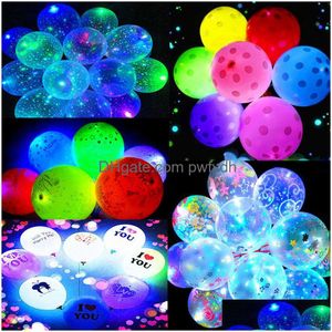 Decoração de festa 9 estilos LED balões luminosos transparentes bobo bolas casamento dia dos namorados decoração presentes coração forma pontos deixe dhibz