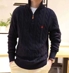 Winter mens hoodies sweatshirts turtleneck knit sweater long sleeve zipper hoody sweaters polo printed clothing ralphs 111