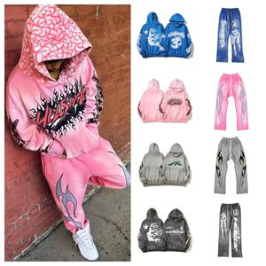 Hellstar Hoodie Męskie bluzy High Street Poletu Y2K Hooded Graphic HARAJUKU ZABAWANIE Strata ciepłe pullover HellStar Sweatpants Lose Hip Hop Asian Size S/M/L/XL